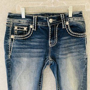 Miss Me Jeans Womens 26x32 Chloe Boot Flap Pockets Low Rise